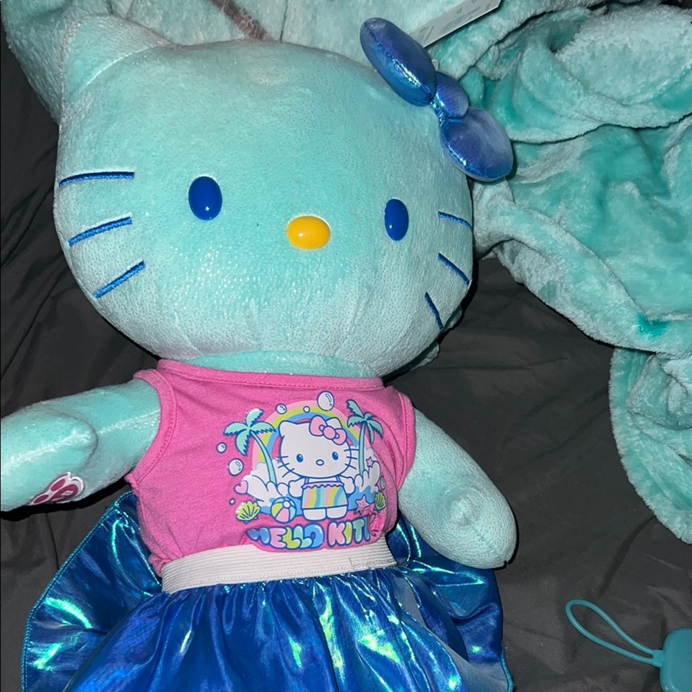 Hello Kitty Plush in Pink and Blue Dress